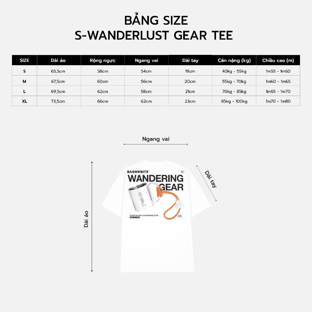 BAD HABITS - S-WANDERLUST GEAR BLACK TEE