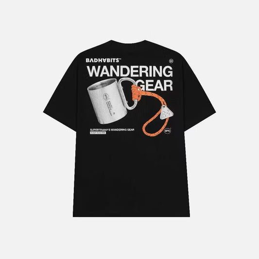 BAD HABITS - S-WANDERLUST GEAR BLACK TEE