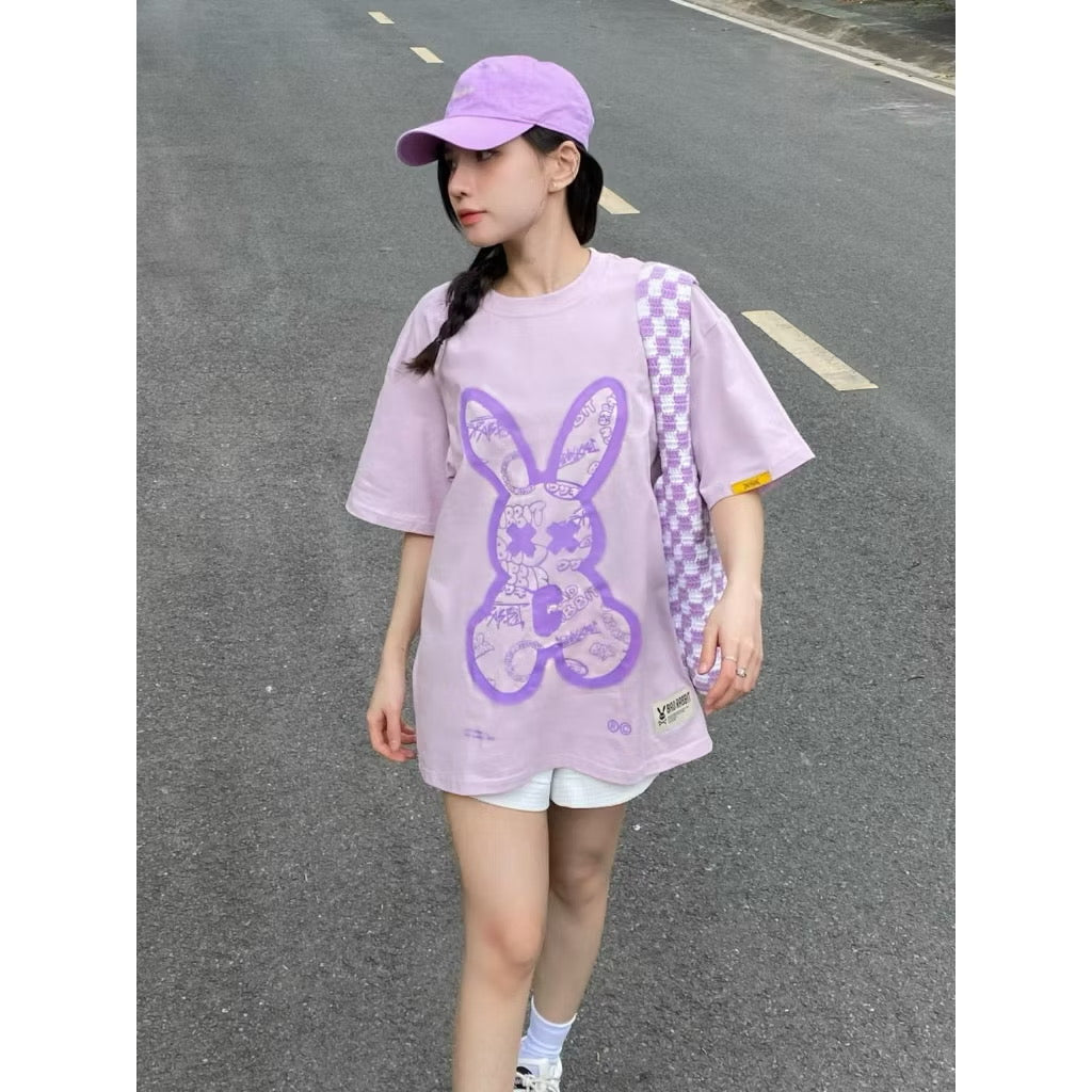 BAD RABBIT - PURPLE SPRAY RABBIT TSHIRT