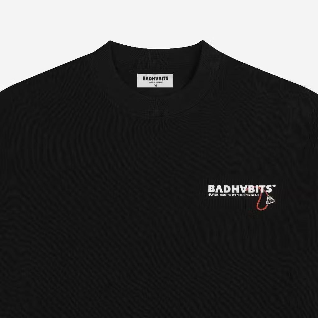 BAD HABITS - S-WANDERLUST GEAR BLACK TEE