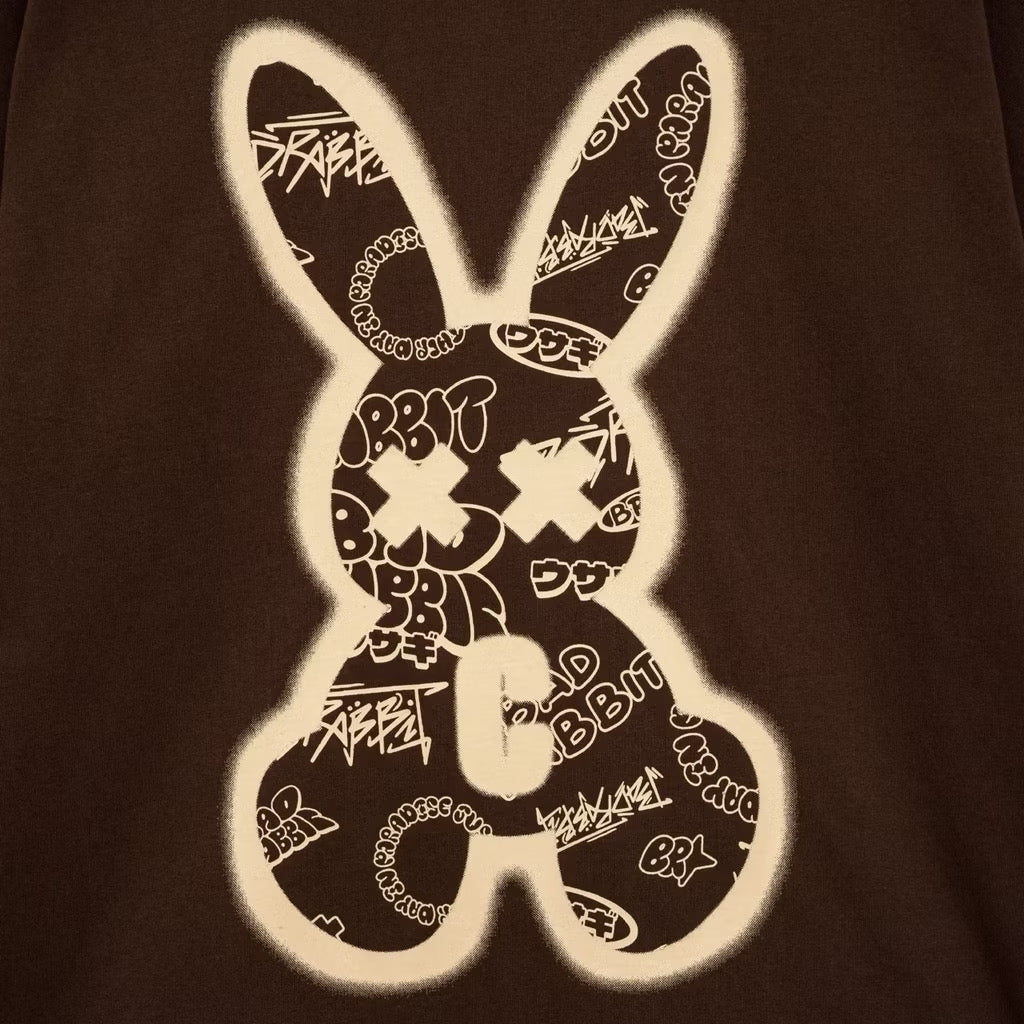 BAD RABBIT - BROWN SPRAY RABBIT TSHIRT