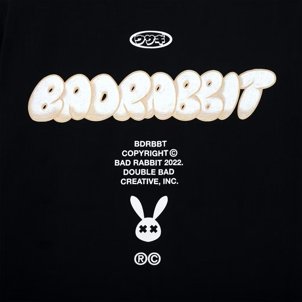 BAD RABBIT - BLACK FLUFFY RABBIT TSHIRT