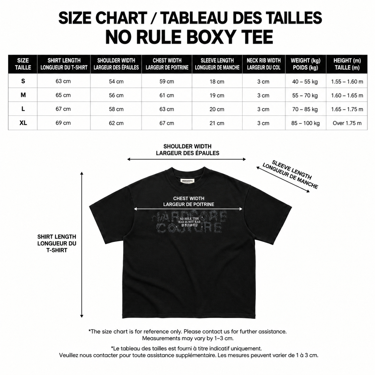 BAD HABITS - NO RULE BOXY TSHIRT