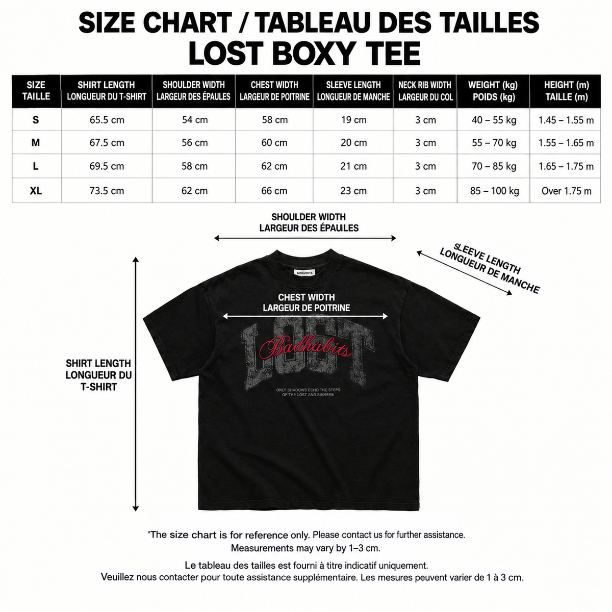 BAD HABITS - LOST BOXY TSHIRT